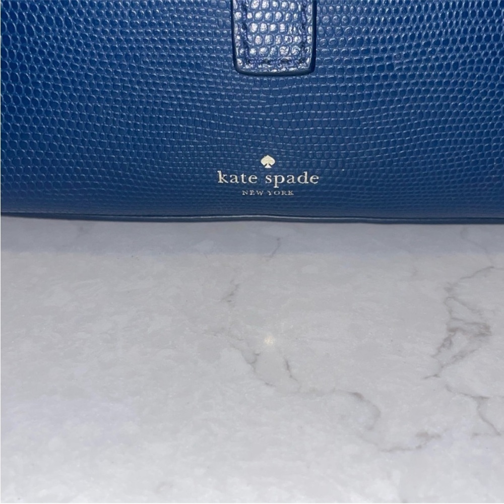 Kate Spade Riverside Emmie Textured Blue Crossbody Bag - Picture 6 of 10